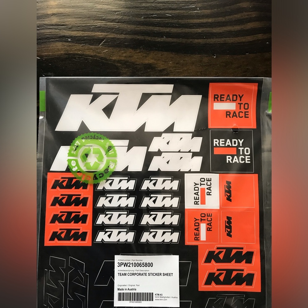 KTM Team Racing Corporate Sticker Sheet - Picture 4 of 5